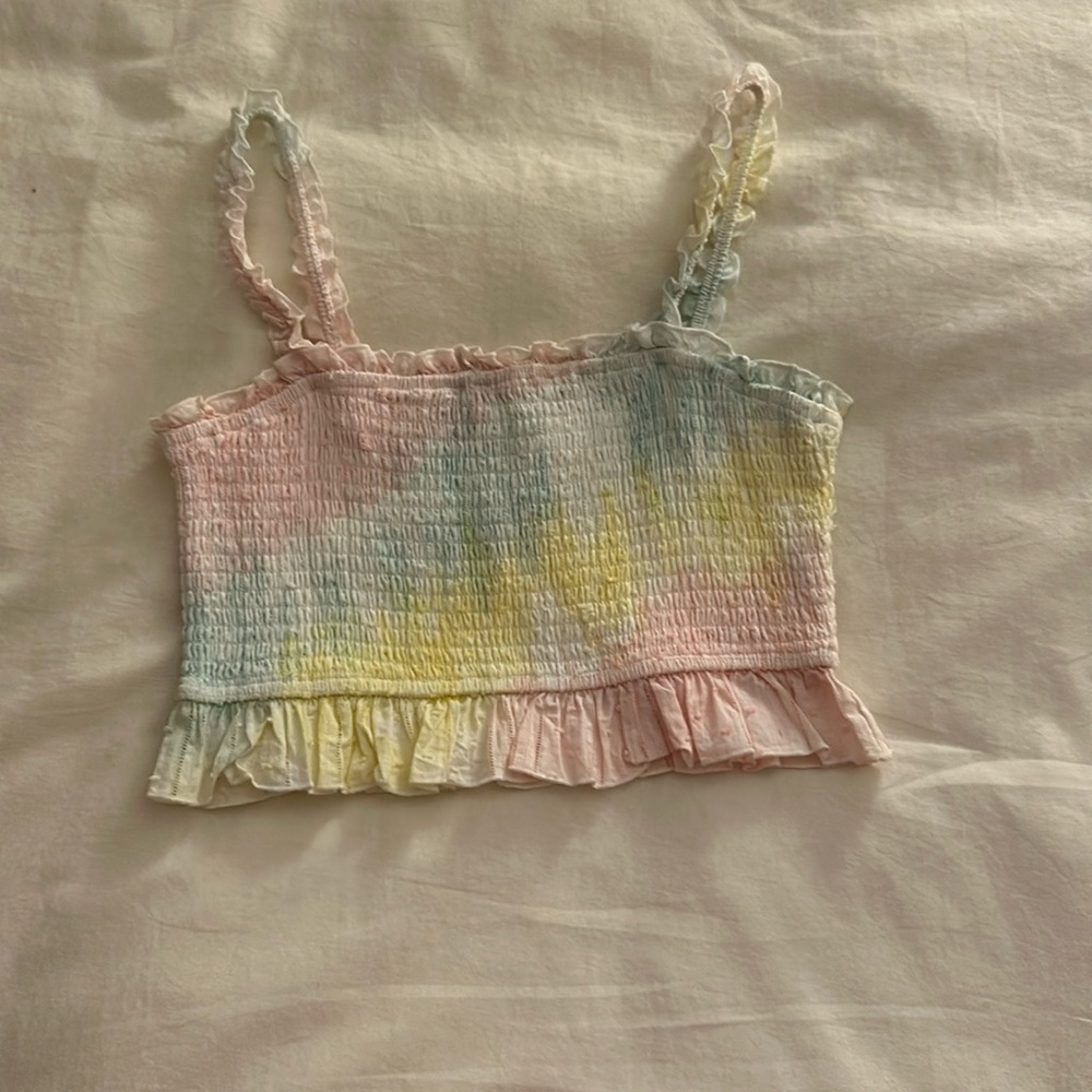 Light pastel color crop top, size medium, stretchy, brand- Storia